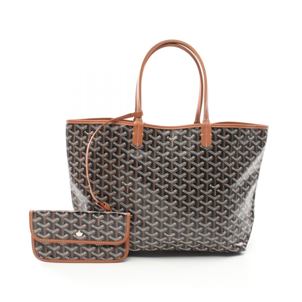 GOYARD Saint Louis PM Tote Bag canvas leather Black Brown White