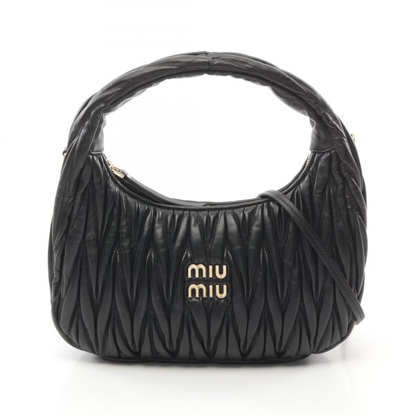 Miu Miu MATELASSE 2way Hand bag 5BC153N88F0002 leather Black NEW Women