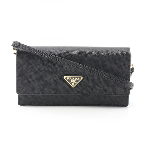 PRADA Triangle logo Shoulder Bag 1NF0592DB3F0002 Saffiano leather Black NEW