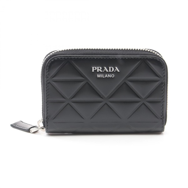 PRADA SPAZZOLATO TRIA coin purse wallet 2MM0032CNVF0002 leather Black NEW Women