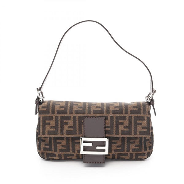 FENDI Mamma bucket Zucca Handbag 26424 canvas leather Brown Used Women