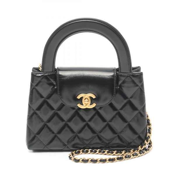 CHANEL Matelasse Mini Shopping Shoulder Bag AS4416 leather Black Used Women CC