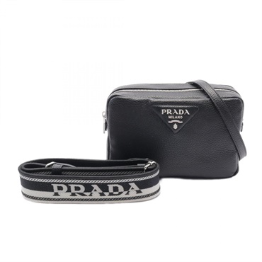 PRADA VIT DAINO Shoulder Bag 1BH082 leather Black NEW Women