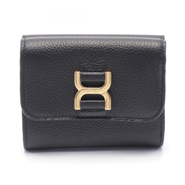 Chloe MARCIE SMALL TRI-FOLD WALLET Purse CHC23AP099001 leather Black NEW Women