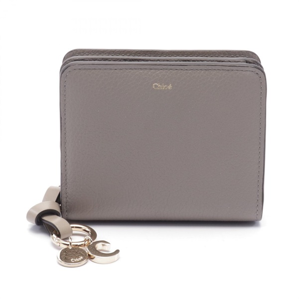 Chloe ALPHABET Bi-fold wallet Purse CHC22WP765053 leather Gray NEW Women