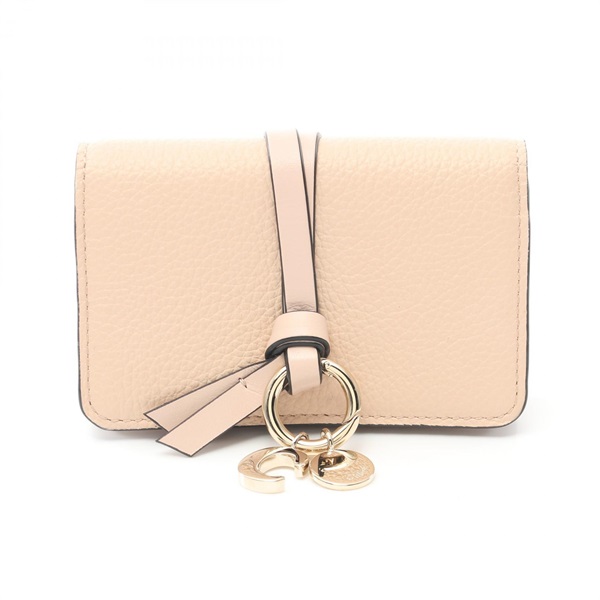 Chloe ALPHABET alphabet Card Holder CHC21WP0156J5 leather Beige NEW Women