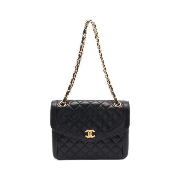 CHANEL Matelasse chain Shoulder Bag Lambskin Black Used GHW