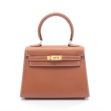 HERMES Mini Kelly Shuolder Handbag Graine Courchevel leather Gold GHW Used X