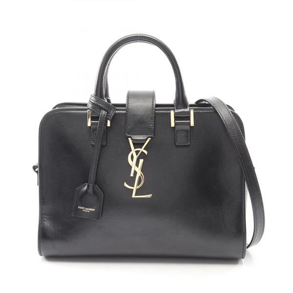 SAINT LAURENT PARIS YSL Baby Monogram Cabas Shoulder Handbag 568853 leather Blk