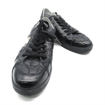 DOLCE 
GABBANA lace-up sneakers shoes #7.5 CA0463 leather Black Used