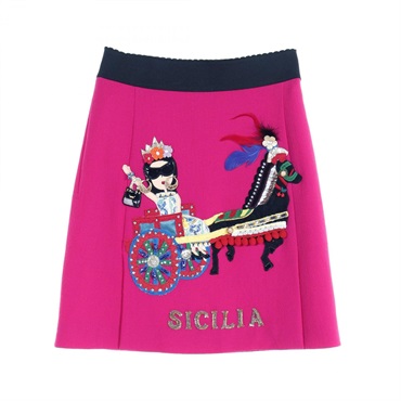 DOLCE 
GABBANA SICILIA skirt wool Pink Mulch color Used Women size 38