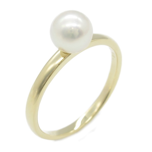 TASAKI Pearl Ring K18 YG Yellow Gold White Used #US7.5