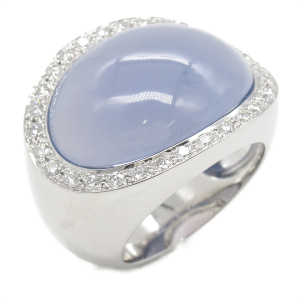 Van Cleef 
Arpels Chalcedony diamond Ring 18KWG Used US size 6.75 #53 women