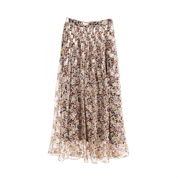 CELINE skirt 2J131837H silk Gold Beige Multicolor Used Women size 34