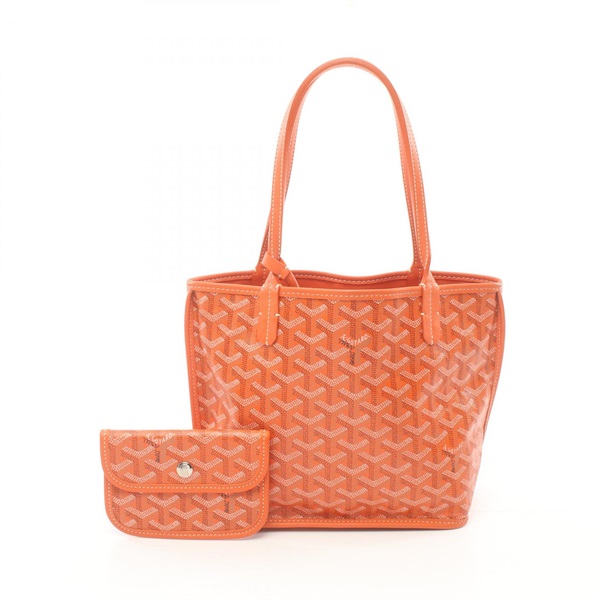 GOYARD Saint Louis Jr. Tote Bag PVC coated canvas leather Orange Used Women