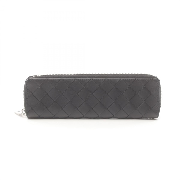 BOTTEGA VENETA Intrecciato pencil case holder leather Black