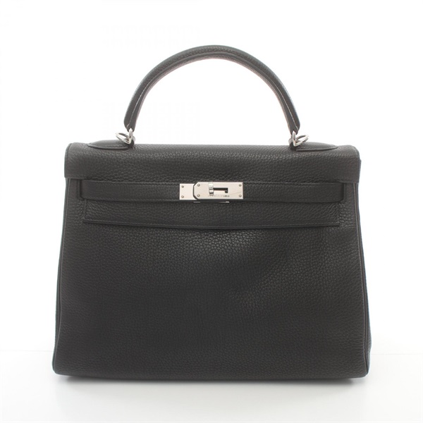 HERMES Kelly 32 Hand bag N Togo leather Black Used SHW