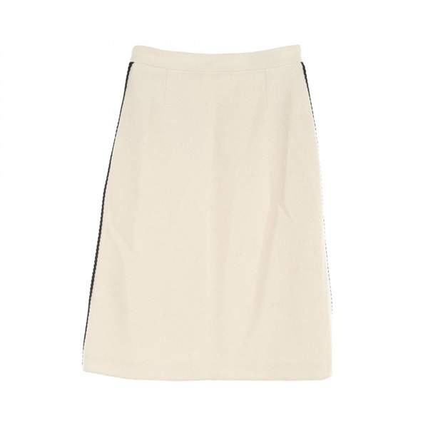 GUCCI Interlocking G skirt 748159 wool Nylon White Black Used Women #42