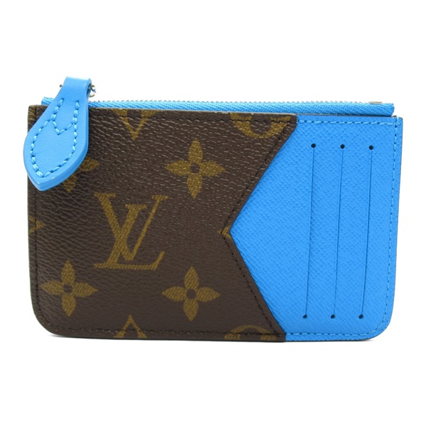 LOUIS VUITTON Porte Carte Romy Card Case M12382 Monogram canvas Brown Blue Used