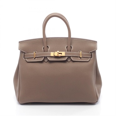 HERMES Birkin 25 Handbag Togo leather Gray Etoupe Grey GHW Used Women U