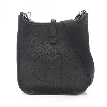 HERMES Evelyne TPM Amazon Shoulder Crossbody Bag Clemence leather Black SHW K