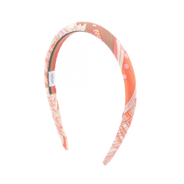 HERMES Elsa the Horse Legend Hair accessories Head band silk Orange Used women