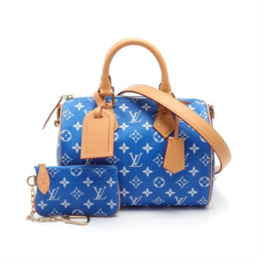 LOUIS VUITTON Speedy P9 Bandouliere 25 Boston shoulder crossbody bag M24424 blue