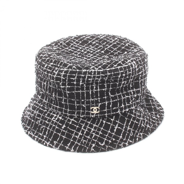 CHANEL COCO Mark bucket hats 62cm Fabric Black Used