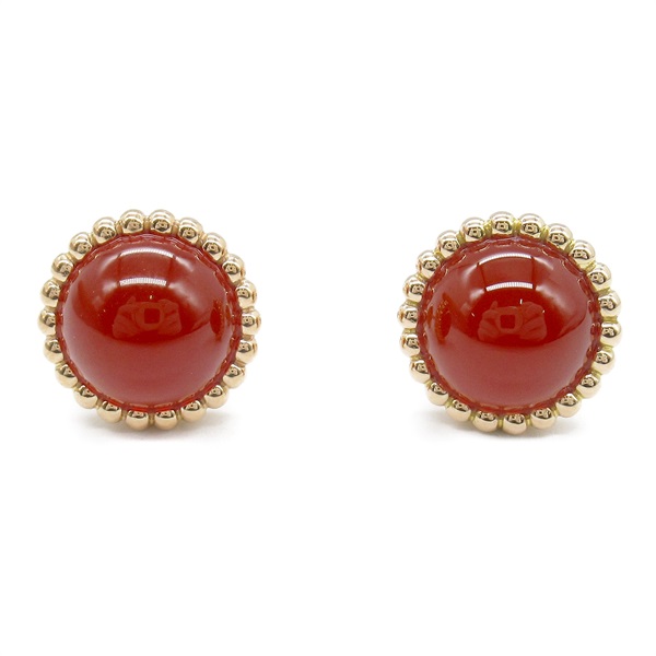 Van Cleef 
Arpels Perlée Couleurs Pierced earrings 18KPG Carnelian Used women