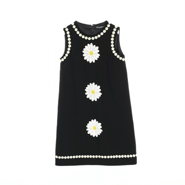 DOLCE 
GABBANA Dress F6UM5Z wool Black White Used Women #38