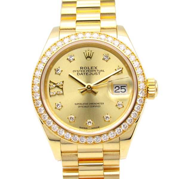 ROLEX Datejust Random Wrist Watch 279138RBR Automatic K18YG Used Women