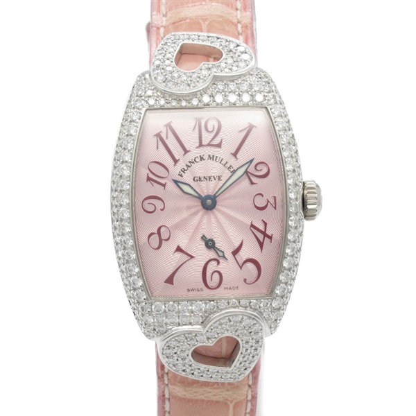 FRANCK MULLER Tonneau Curvex Wrist Watch 1750 S6 HJ Manual K18 diamond Women