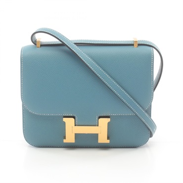 HERMES Constance 3 Mini Shoulder Bag Epsom leather New Blue jean Used Women GHW