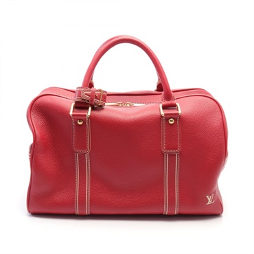 LOUIS VUITTON Carryall Boston Travel Hand bag M95140 leather Red Used Women LV