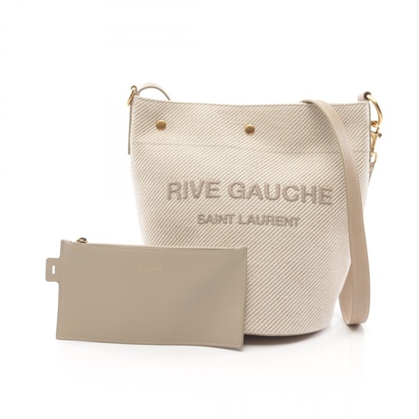 SAINT LAURENT RIVE GAUCHE SEAU Shoulder Bag VLR669299.0222 canvas leather Beige