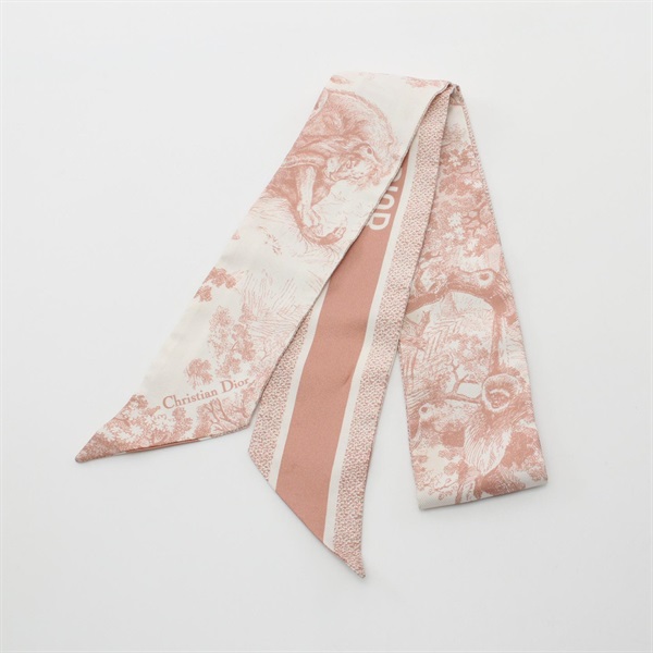 Christian Dior Mitzah Toile de Jouy Sauvage Scarf 15JOU106I602 silk Pink White