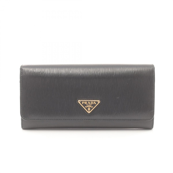 PRADA VITTELLO MOVE TR Bifold purse wallet 1MH132 leather Black Used Women