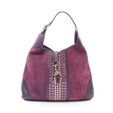 GUCCI Shoulder Bag 153693 Suede leather Purple Used Women GHW