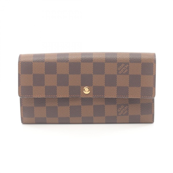 LOUIS VUITTON Portefeuille Sarah ZIP long wallet Purse N61734 Damier Used LV