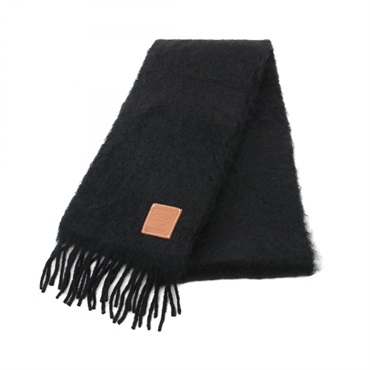 LOEWE anagram Scarf shawl wrap F655254X01 wool Mohair Black Used