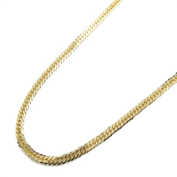 JEWELRY Double 6 side Flat link chain necklace 18KYG Yellow Gold Used unisex