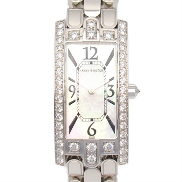 HARRY WINSTON Avenue C Wrist Watch 33/LQWW.M/D3.1 Quartz K18 WG White Gold Women