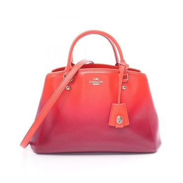 COACH Small Margot Gradient 2way Handbag F38245 leather Red Pink Used Women