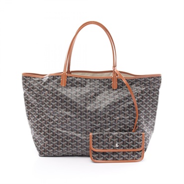 GOYARD Saint Louis GM Tote shoulder Bag canvas leather Black White Brown Used