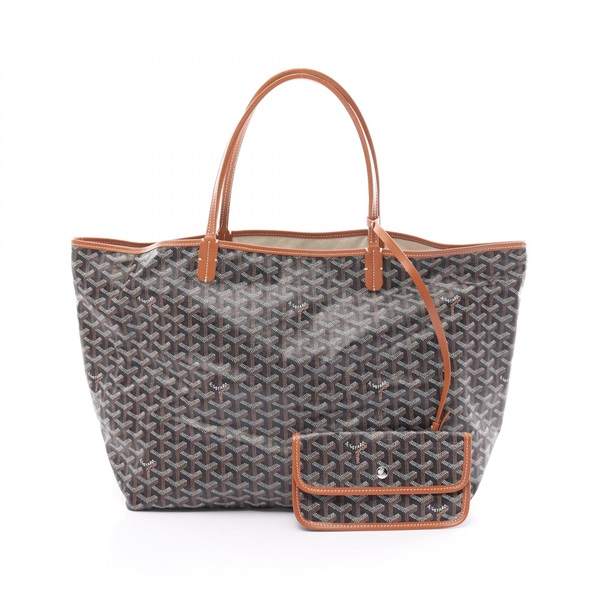 GOYARD Saint Louis GM Tote shoulder Bag canvas leather Black White Brown Used