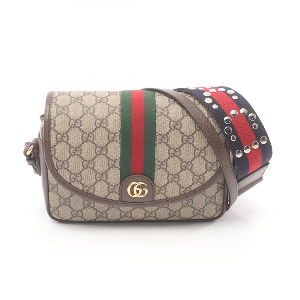 GUCCI Ophidia Small GG Supreme Shoulder Bag 722117 canvas leather Beige Used