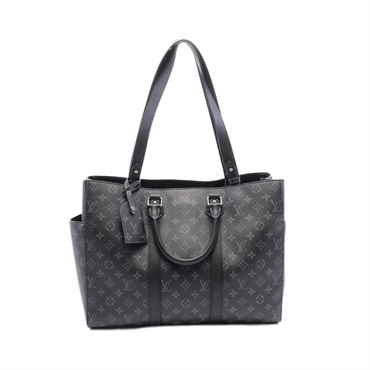 LOUIS VUITTON Sac Plat 24H Tote Bag M46451 Monogram eclipse Black Used 2way LV