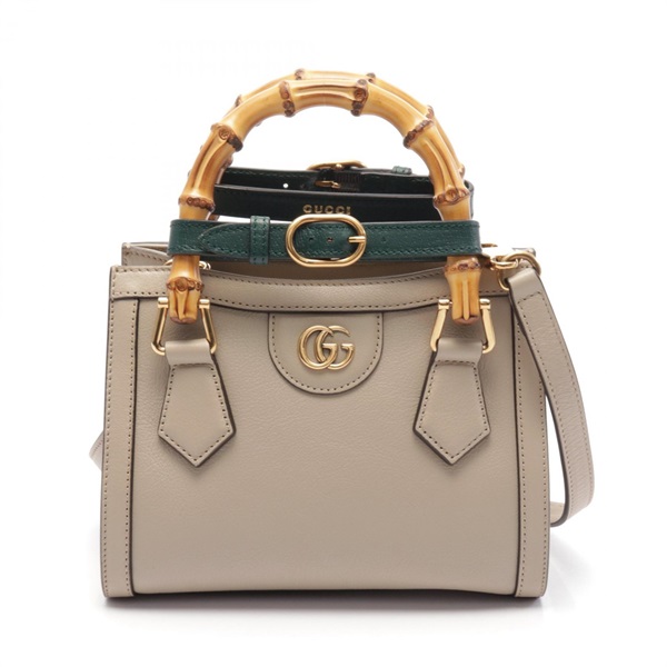 GUCCI Diana Mini GG Marmont Hand shoulder crossbody bag 655661 leather Beige