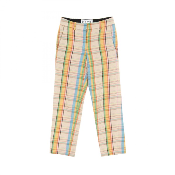 LOEWE Pants Rayon Beige Multicolor Used Women #32