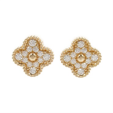 Van Cleef and Arpels Alhambra Diamond Pierced earrings K18 Rose Gold Used